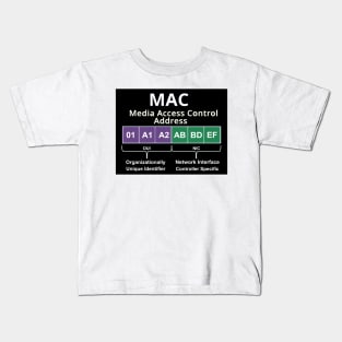 Cyber security - Hacker Networking Skills - MAC Address Layout Kids T-Shirt